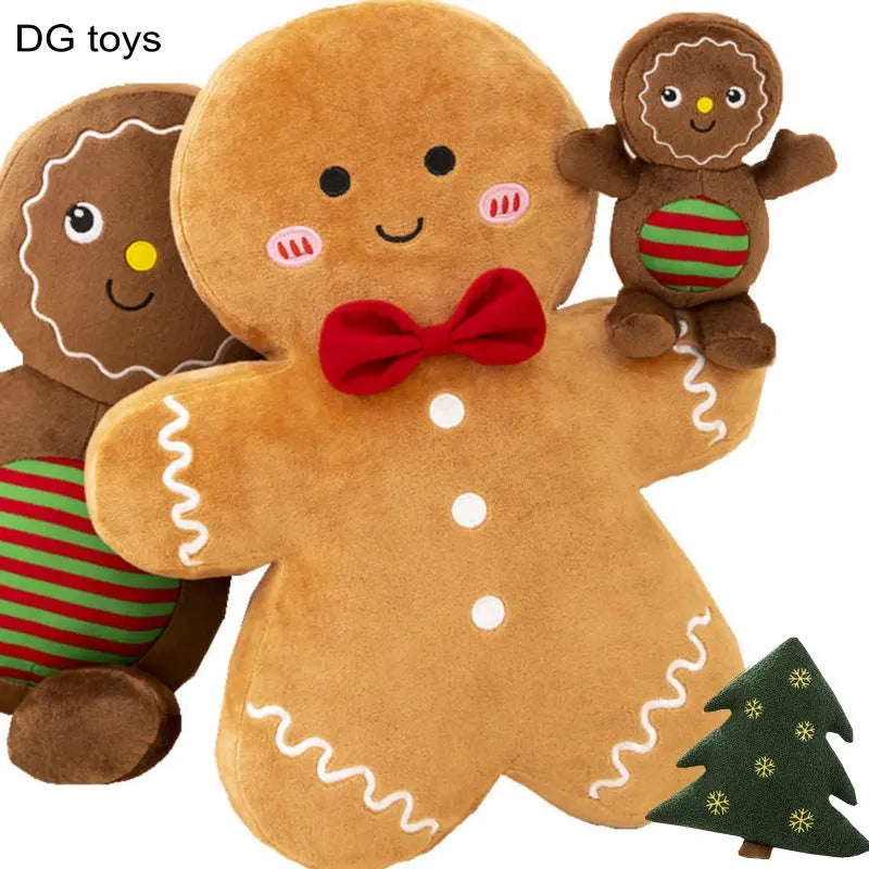 Gingerbread Plush Toy – Caramel Chocolate Stuffed Xmas Cushion Doll