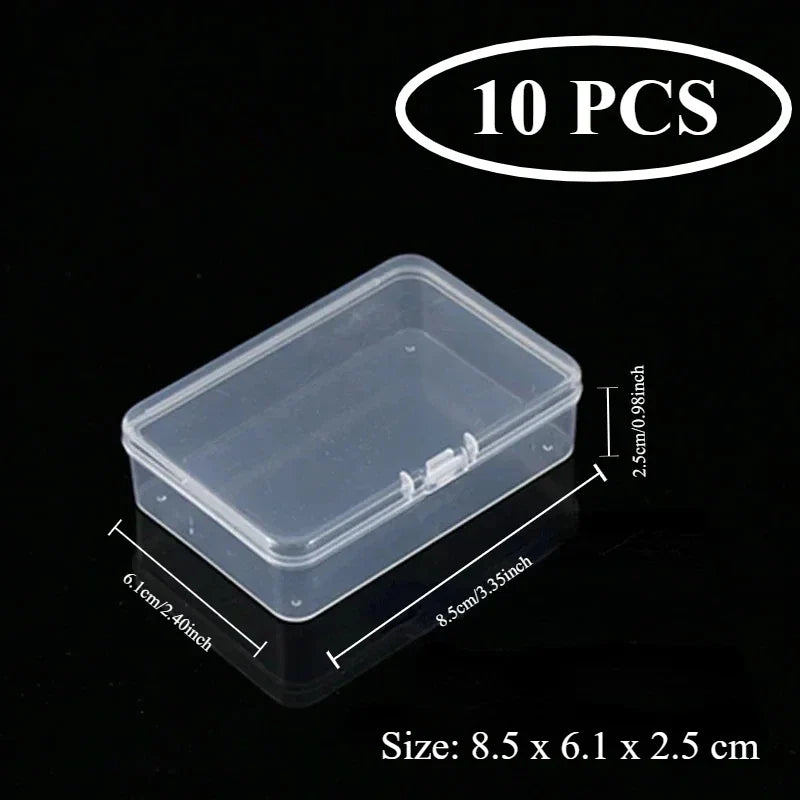 Mini Plastic Rectangular Storage Box Translucent Packing Box Dustproof Durable Strong Jewelry Case Container Home Storage