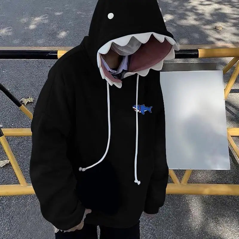 Shark Sweatshirt for Kids and Teens - Blue Hoodies, Long Sleeve Shark Shape Pullover, Fun Animal Cartoon Couple Hoodie - Premium sweatshirt hoodie from Lizard Vigilante - Just $33.88! Shop now at Lizard Vigilante