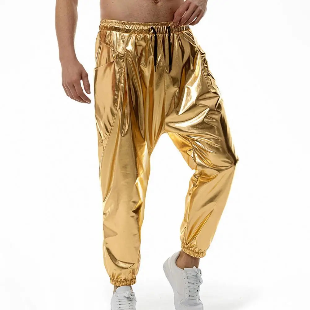 Gold Silver Metallic Shiny Sweatpants: Glam Rock Hip Hop Pants - Premium pants from Lizard Vigilante - Just $28.88! Shop now at Lizard Vigilante