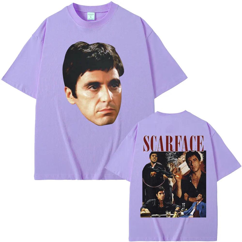 Scarface Al Pacino As Tony Montana T-shirts Graphic Print Men Hip Hop Rock T Shirts Male Oversized T Shirt - Premium T-Shirt from Lizard Vigilante - Just $23.99! Shop now at Lizard Vigilante