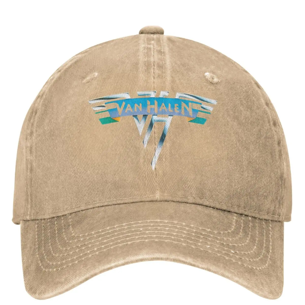 Van Halen Punk Rock Band Distressed Denim Baseball Cap – Adjustable Classic Headwear for Men & Women - Premium baseball cap from Lizard Vigilante - Just $23.88! Shop now at Lizard Vigilante