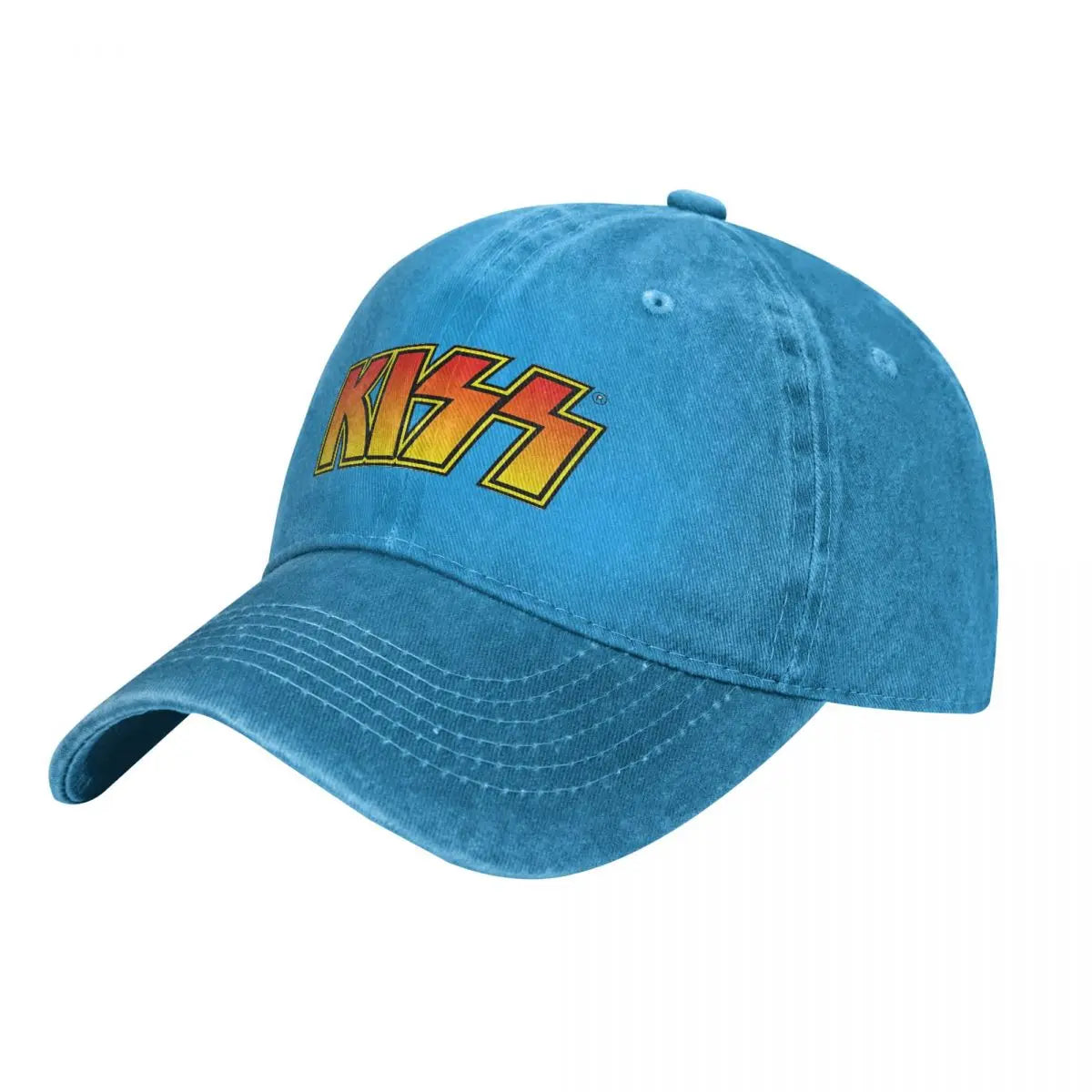 KISS Band Denim Baseball Cap – Custom Logo Trucker Hat for Men and Women, Vintage Heavy Metal Rock Cap - Premium hat from Lizard Vigilante - Just $24.88! Shop now at Lizard Vigilante