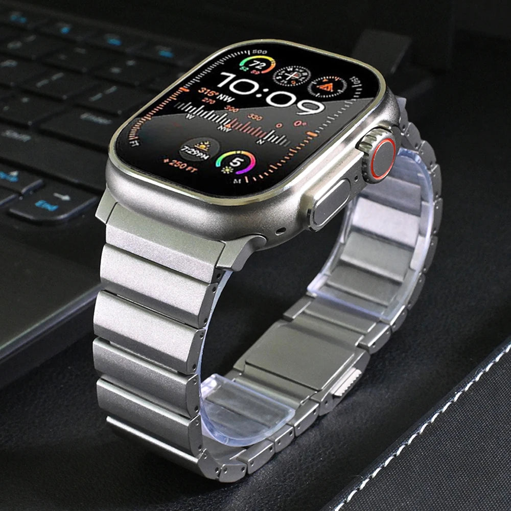 Luxury Metal Magnetic Bracelet for Apple Watch Series 10, Ultra 2, 9, 8, 7, 6, 5, 4, SE – 49mm, 46mm, 45mm, 44mm Stainless Steel Band for Men and Women - Premium watch strap from Lizard Vigilante - Just $38.99! Shop now at Lizard Vigilante