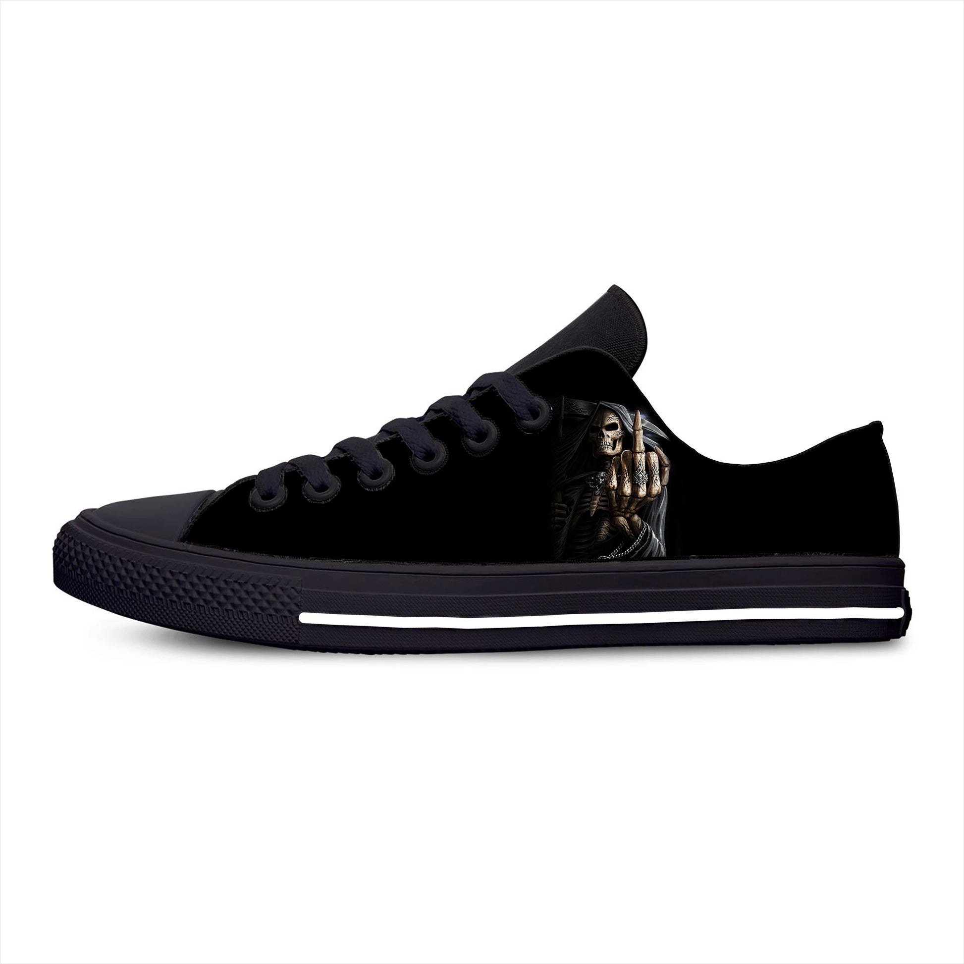 Hot Skull Punk Rock Horror Fashion Cool Funny Classic Casual Shoes Breathable Men Women Sneakers Low Top Lightweight Board Shoes - Premium shoes from Lizard Vigilante - Just $42.88! Shop now at Lizard Vigilante