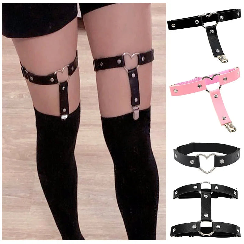 Sexy Punk Leather Garter Belt - Edgy and Alluring - Premium garter belt from Lizard Vigilante - Just $19.88! Shop now at Lizard Vigilante