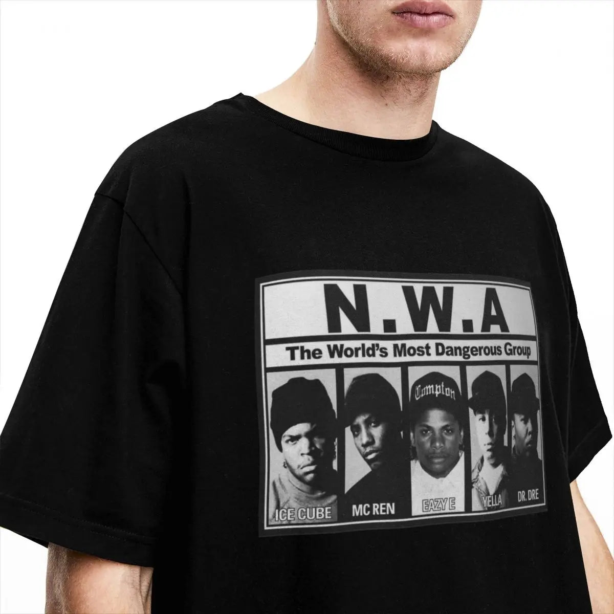 NWA 'Most Dangerous Group' Cotton T-Shirt – Bold Printed Fun Tee for Men and Women - Premium teee from Lizard Vigilante - Just $24.88! Shop now at Lizard Vigilante