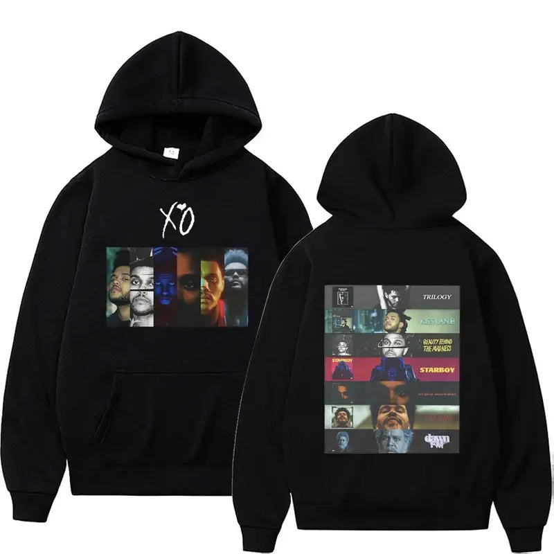 The Weeknd XO Print Hoodie | Oversized Hip-Hop Punk Rock Sweatshirt for Men & Women - Premium Hoodie from Lizard Vigilante - Just $52.88! Shop now at Lizard Vigilante