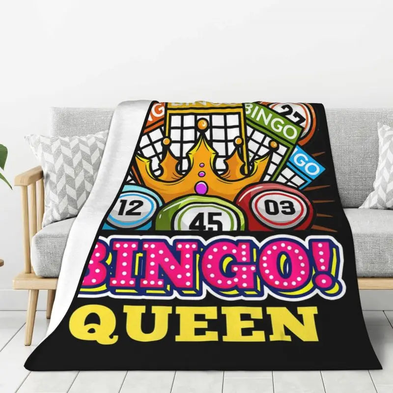 Custom 3D Printed Lucky Game Crazy Bingo Lady Gambling Player Blanket – Comfortable Soft Flannel Winter Throw Blanket for Travel, Bed, and Home - Premium blanket from Lizard Vigilante - Just $15.99! Shop now at Lizard Vigilante