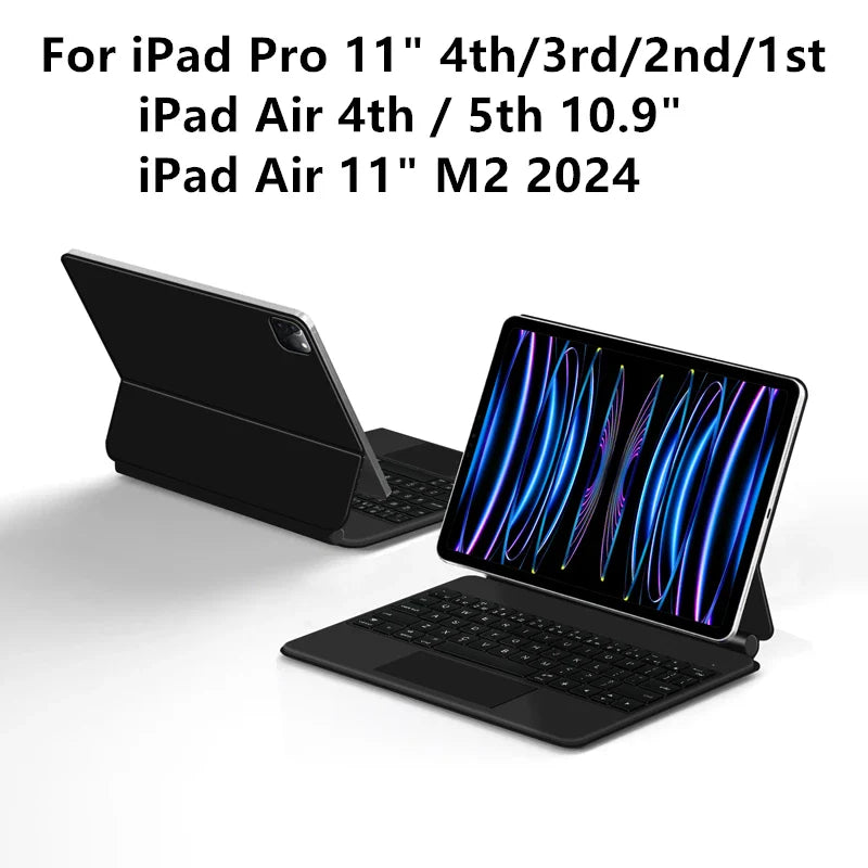 Magic Keyboard Case For iPad Pro 11 inch 12.9" M2 13 M4 Air 4th 5th ipad10 10th 10.9 Smart Cover Multi-touch Magnetic backlight