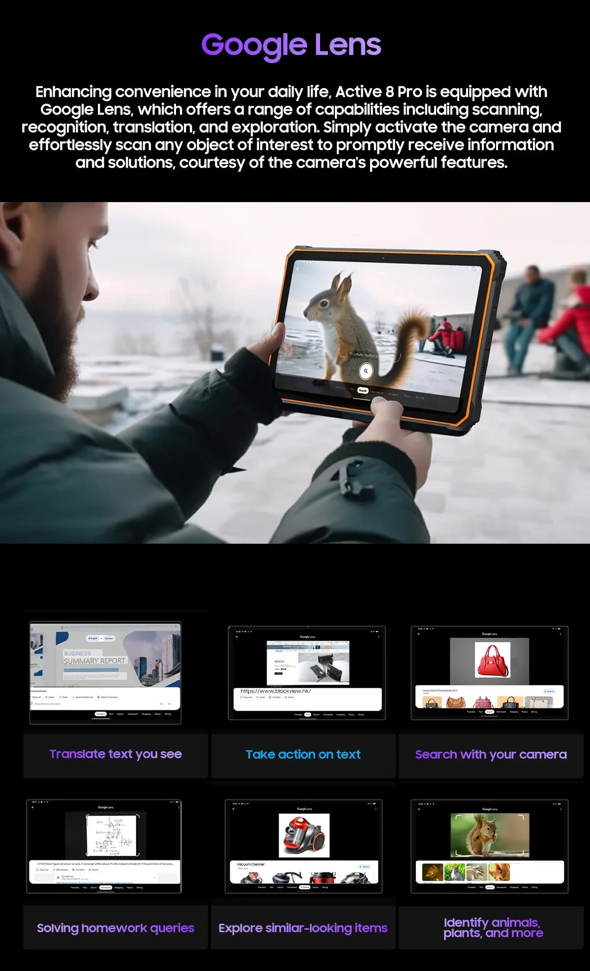 Blackview Active 8 Pro 16GB 256GB Tablet PC 22000mAh Battery Android 13 10.36" inch 2.4K Display 16MP+ 48MP Camera Rugged Tablet