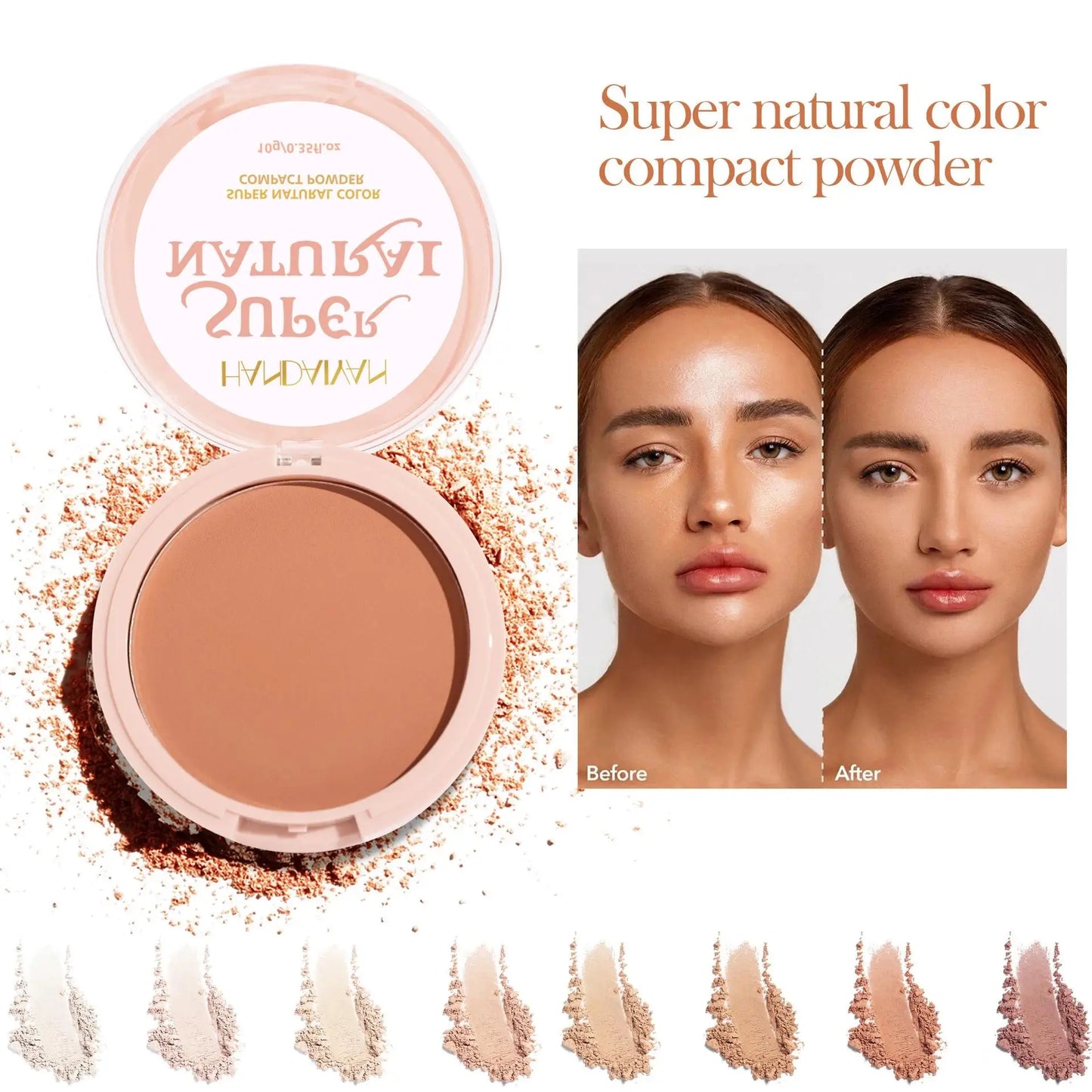 8 Colors Matte Face Pressed Powder 24 Hours Oil Control Natural Foundation Brightening Full Coverage Setting Powder Face Makeup