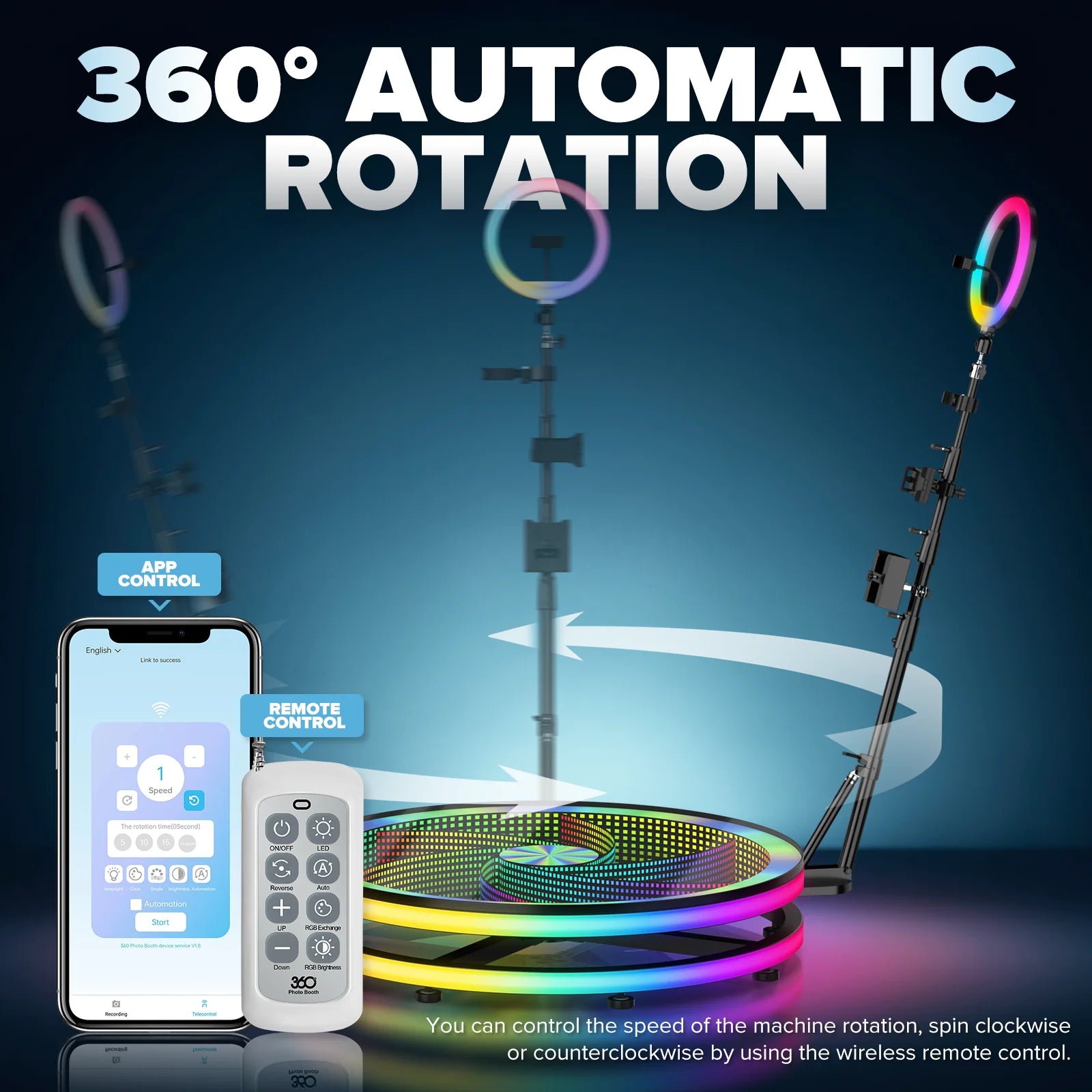 Lizard Vigilante: 360° Chaos Cam Rig – RGB Jet-Spin Ring Light Booth (Party Destruction Machine V1) - Premium photobooth from dsers - Just $2438.99! Shop now at Lizard Vigilante