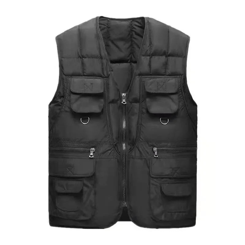 Classic Multi-Pocket Men's Padded Vest - Winter Warm Tactical Jacket - Premium vest from Lizard Vigilante - Just $23.88! Shop now at Lizard Vigilante