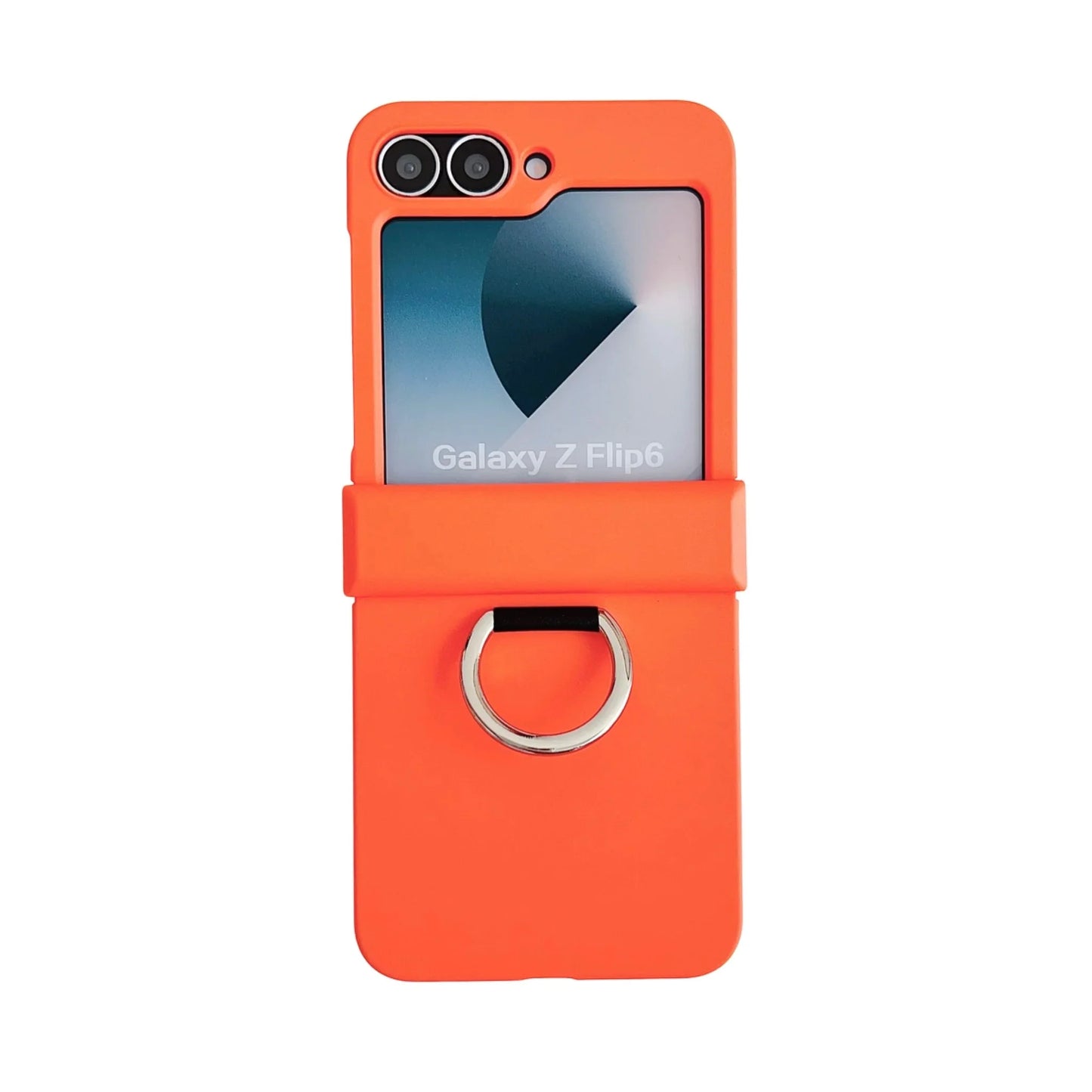 Colorful Matte With Grip Ring Case For Samsung Galaxy Z Flip 6 5 4 3 ZFlip6 ZFlip5 Finger Buckle Solid Color Shockproof Cover