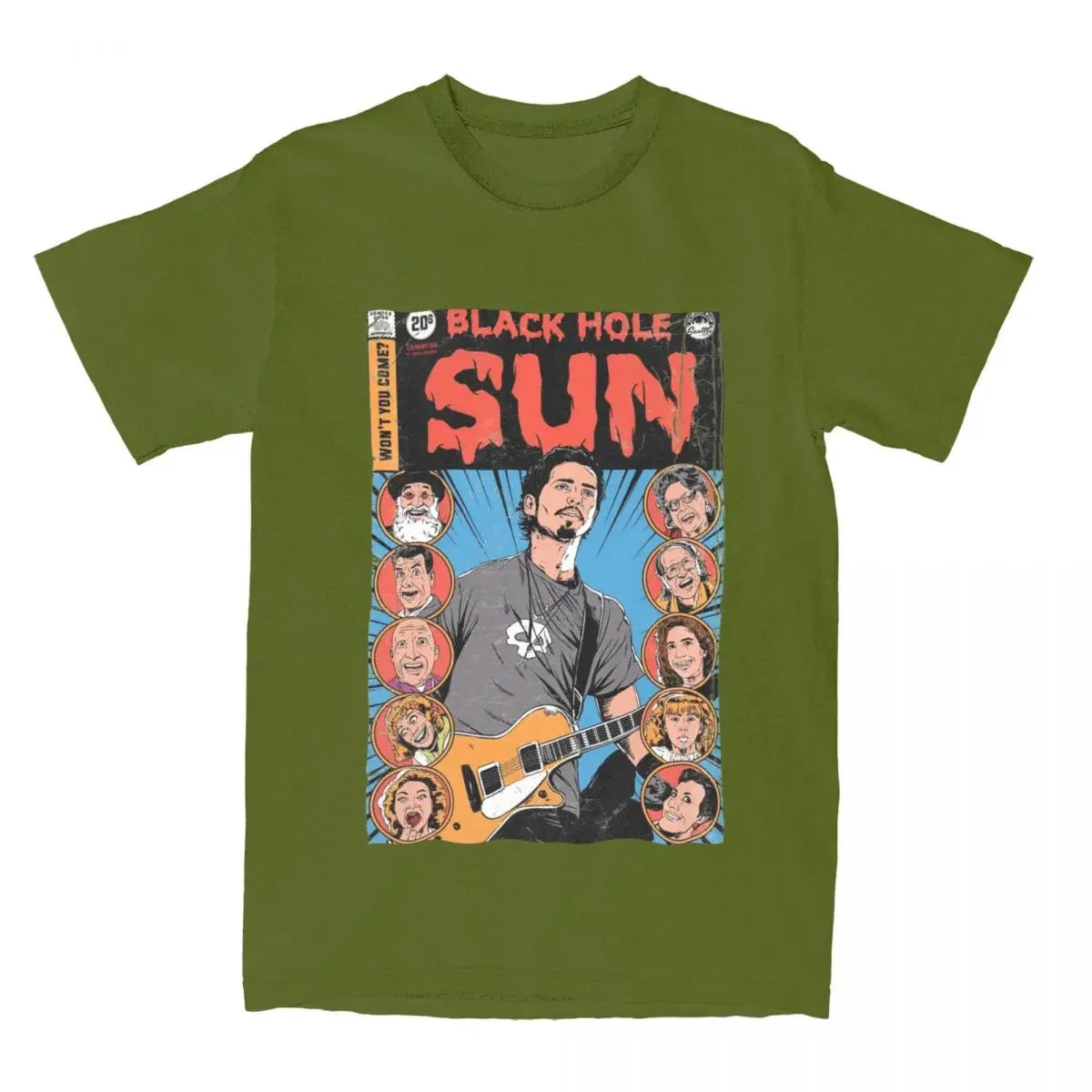 Men T-Shirt Soundgarden Black Hole Sun Funny Cotton Tees Short Sleeve Metal Rock Band T Shirts Crew Neck Tops Big Size - Premium T-Shirt from Lizard Vigilante - Just $23.99! Shop now at Lizard Vigilante