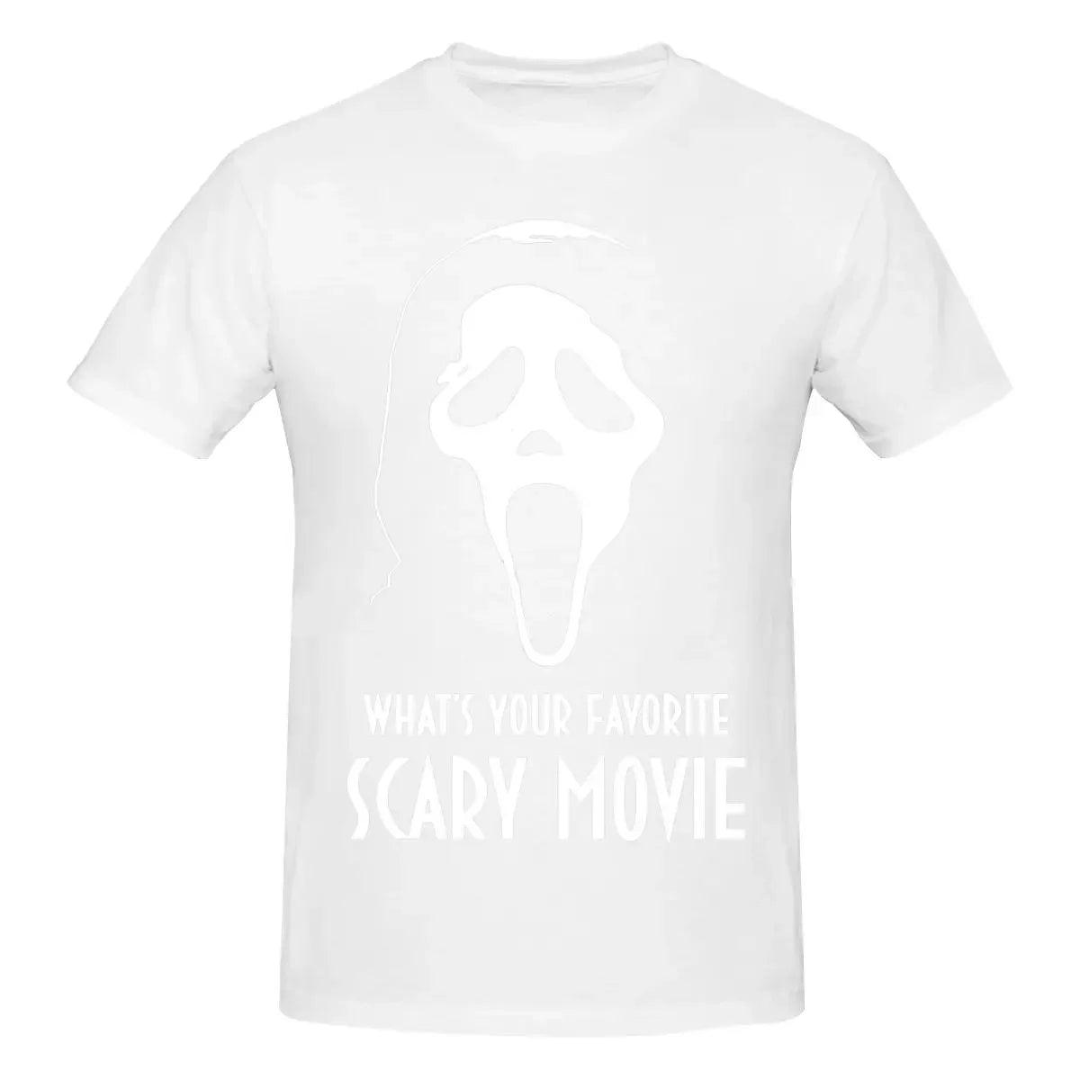 Ghostface What's Your Favorite Scary Movie T Shirt O-neck Cotton Short Sleeve Shirts - Premium  from Lizard Vigilante - Just $22.99! Shop now at Lizard Vigilante