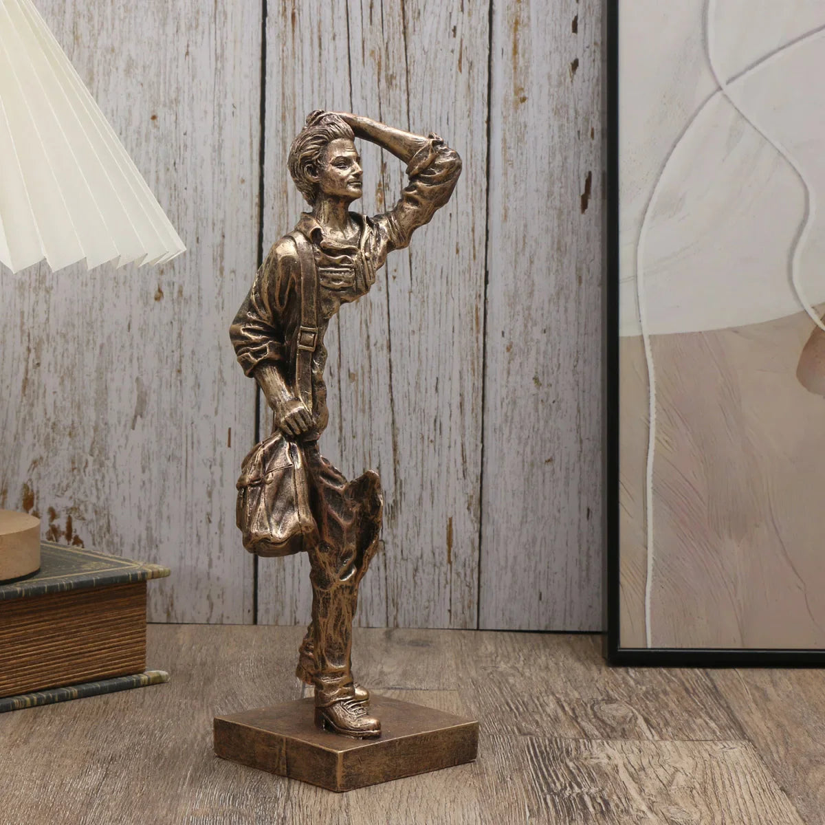 Traveler Sculpture - Abstract Resin Decor for Home & Office, Versatile Indoor/Outdoor Accent Piece