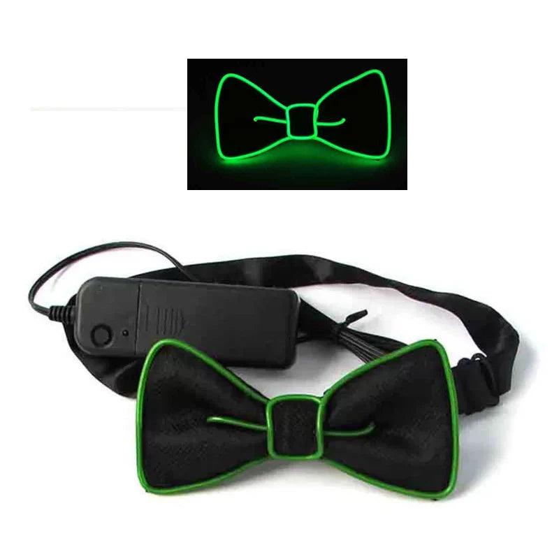 Light Up Men's Led Suspenders Bow Tie Music Concert Lit Up Festival Suspenders Illuminated LED Costume Party - Lizard Vigilante