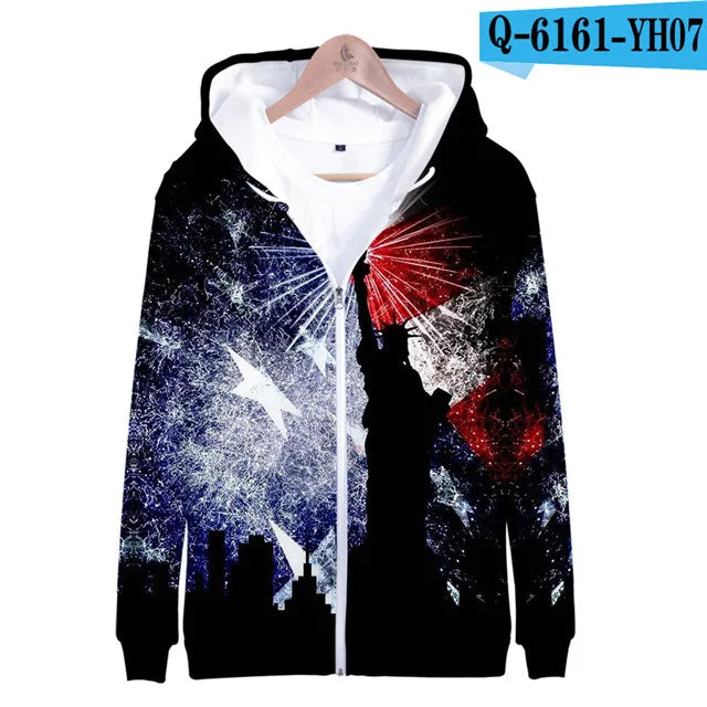 USA Flag Hoodies 3 to 14 Years Kids Hoody American Stars and Stripes Clothing Tops Boys Girls Sweatshirt Outerwear Jacket Children Clothes - Premium Long-sleeve hoodie from Lizard Vigilante - Just $39.99! Shop now at Lizard Vigilante