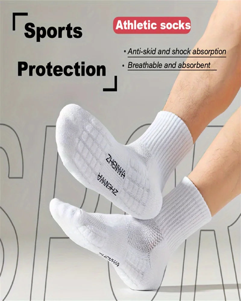 5-Pack Unisex Towel Sole Casual Ankle Socks – Breathable, Sweat-Absorbing, Anti-Odor Sports Socks for Men and Women - Premium socks from Lizard Vigilante - Just $22.99! Shop now at Lizard Vigilante