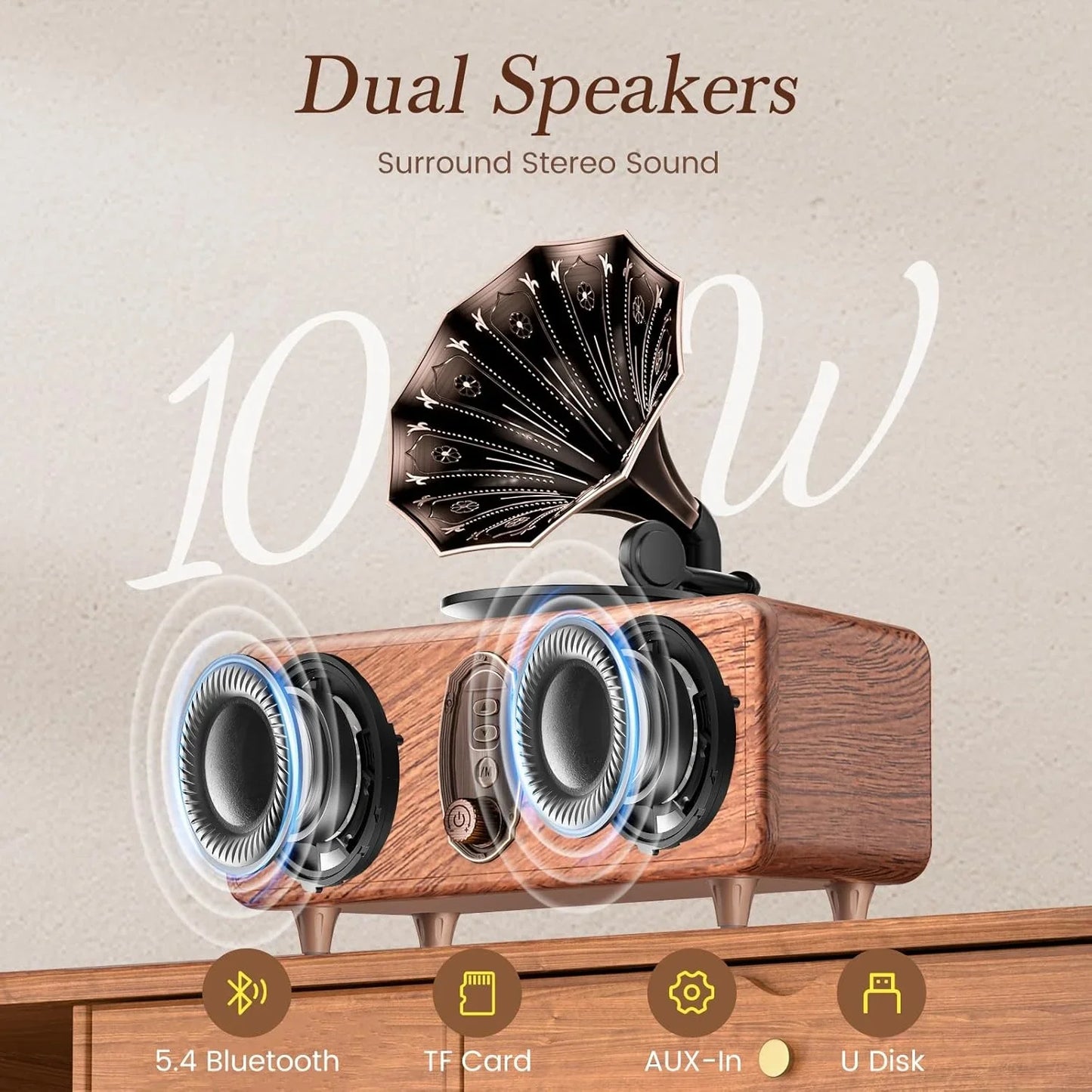 AS36 Bluetooth Speaker Features High-Quality Retro Multi-Functional FM Radio High-Volume Wireless Audio System Subwoofer Gift
