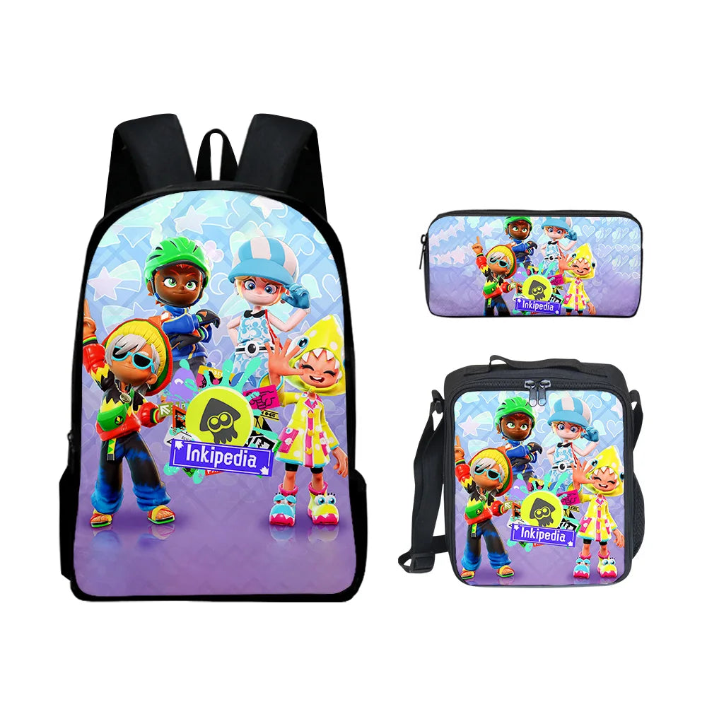 Splatoon 3 Hip-Hop 3D Printed Backpack Set – Trendy 3-Piece Student School Gear with Lunch Bag & Pencil Case - Premium backpack from Lizard Vigilante - Just $46.88! Shop now at Lizard Vigilante