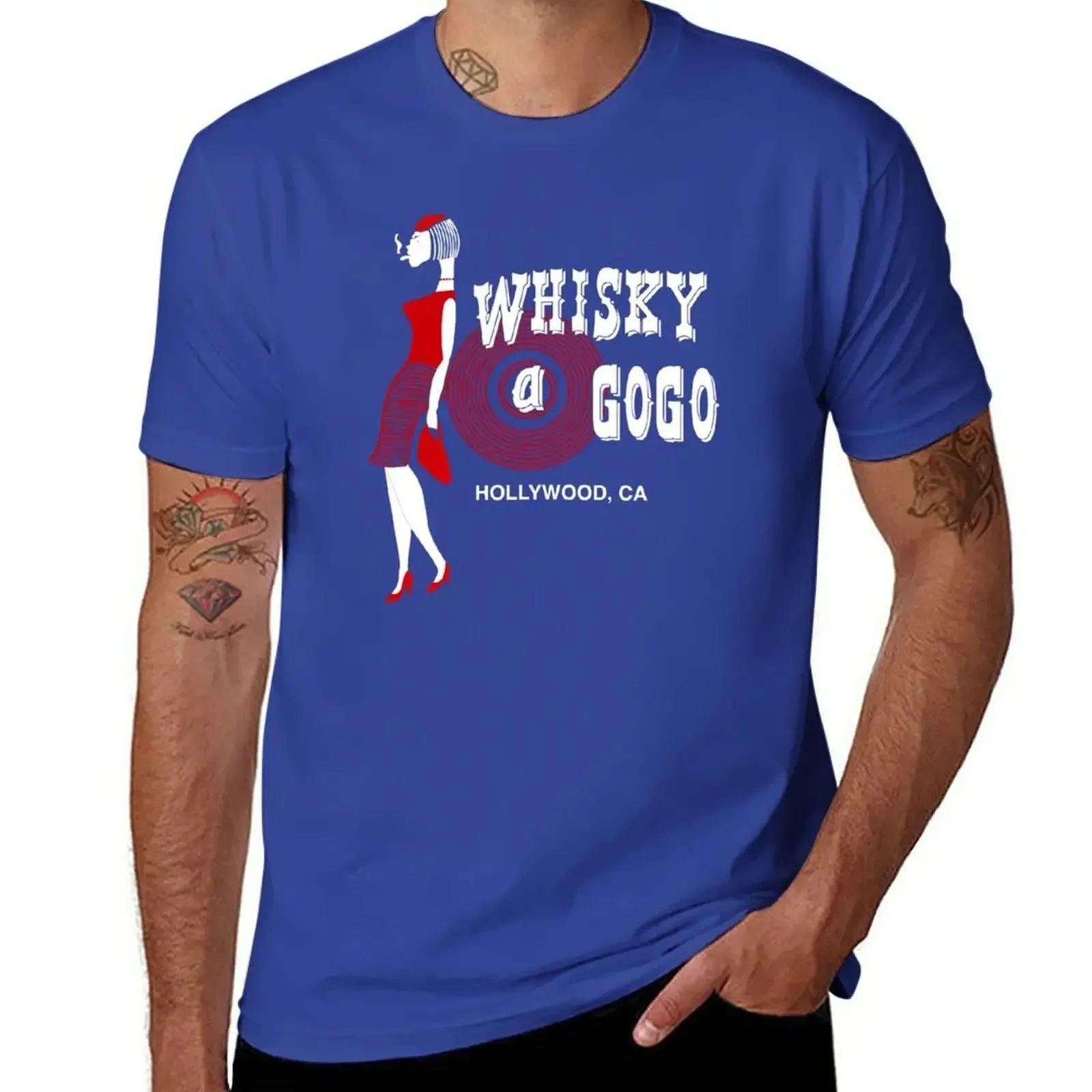 Rare Whiskey A Go Go 80s California Rock and Roll T-Shirt Aesthetic Clothing Kawaii Clothes Men Workout Tee Shirt - Lizard Vigilante