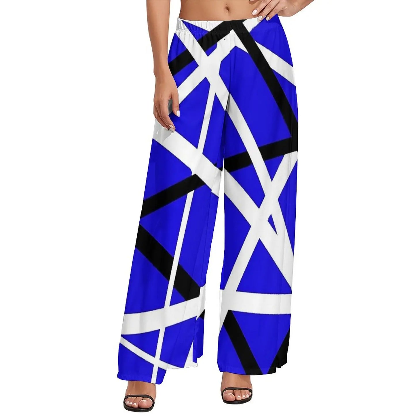 Vintage Van Halen Women's Wide Leg Casual Trousers – High Waist Street Fashion Gift - Premium pants from Lizard Vigilante - Just $45.88! Shop now at Lizard Vigilante