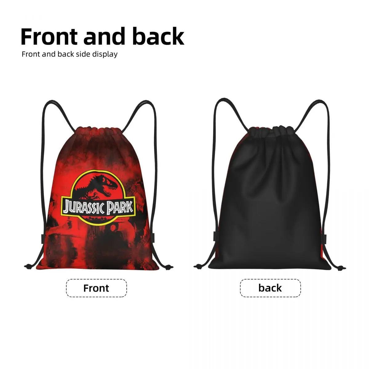 Dinosaur World Jurassics Parks Drawstring Backpack Sports Gym Bag for Men Women Shopping Sackpack - Lizard Vigilante