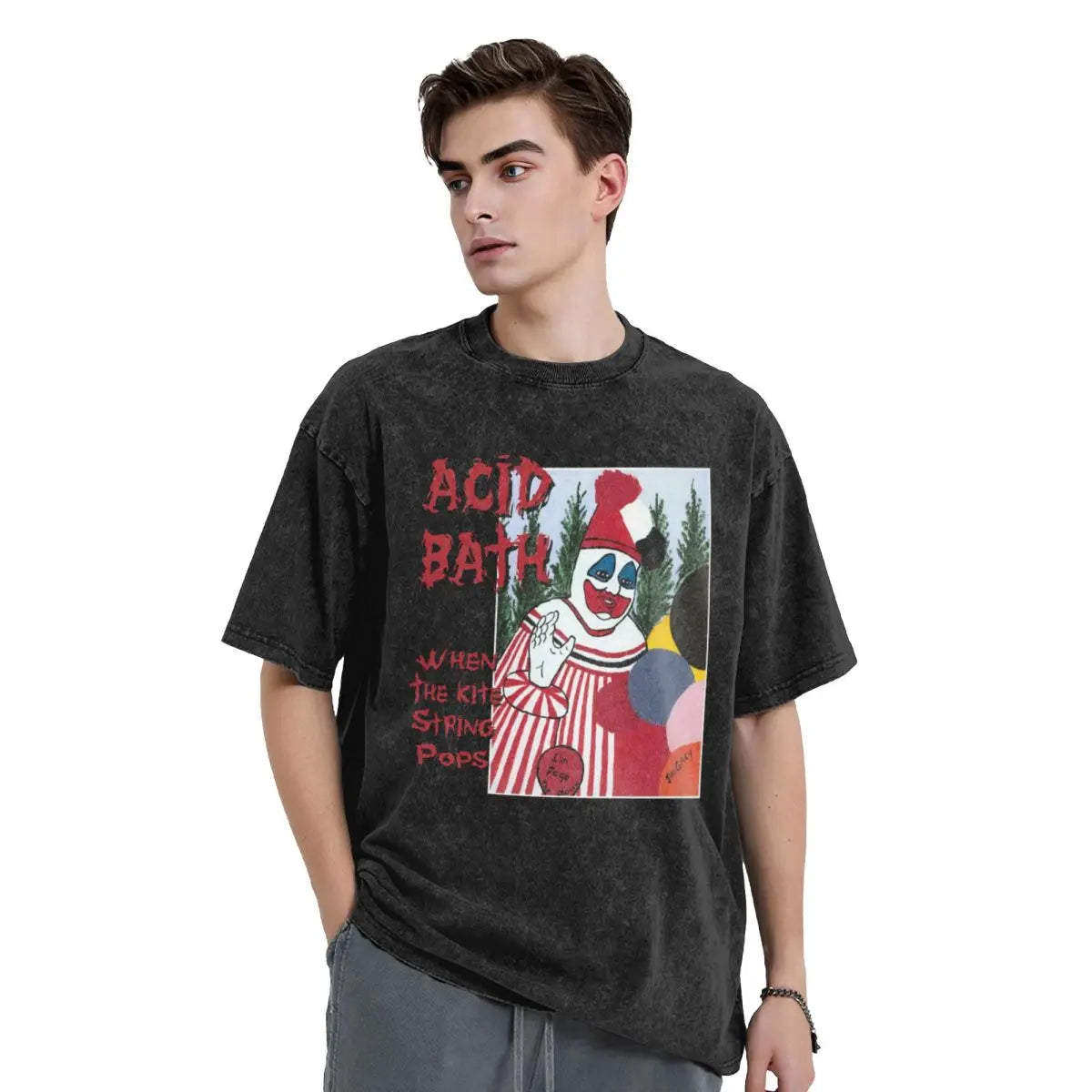 Acid Bath “When The Kite String Pops” Vintage Washed Tee — Oversized Streetwear For Men Who Own The Night - Premium tee from dseers - Just $50.99! Shop now at Lizard Vigilante
