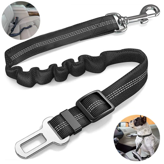 Durable Nylon Dog Seat Belt For Small Large Dogs Adjustable Reflective Elastic Lead Puppy Travel Car Safety Rope French Bulldog - Premium  from Lizard Vigilante - Just $14.49! Shop now at Lizard Vigilante