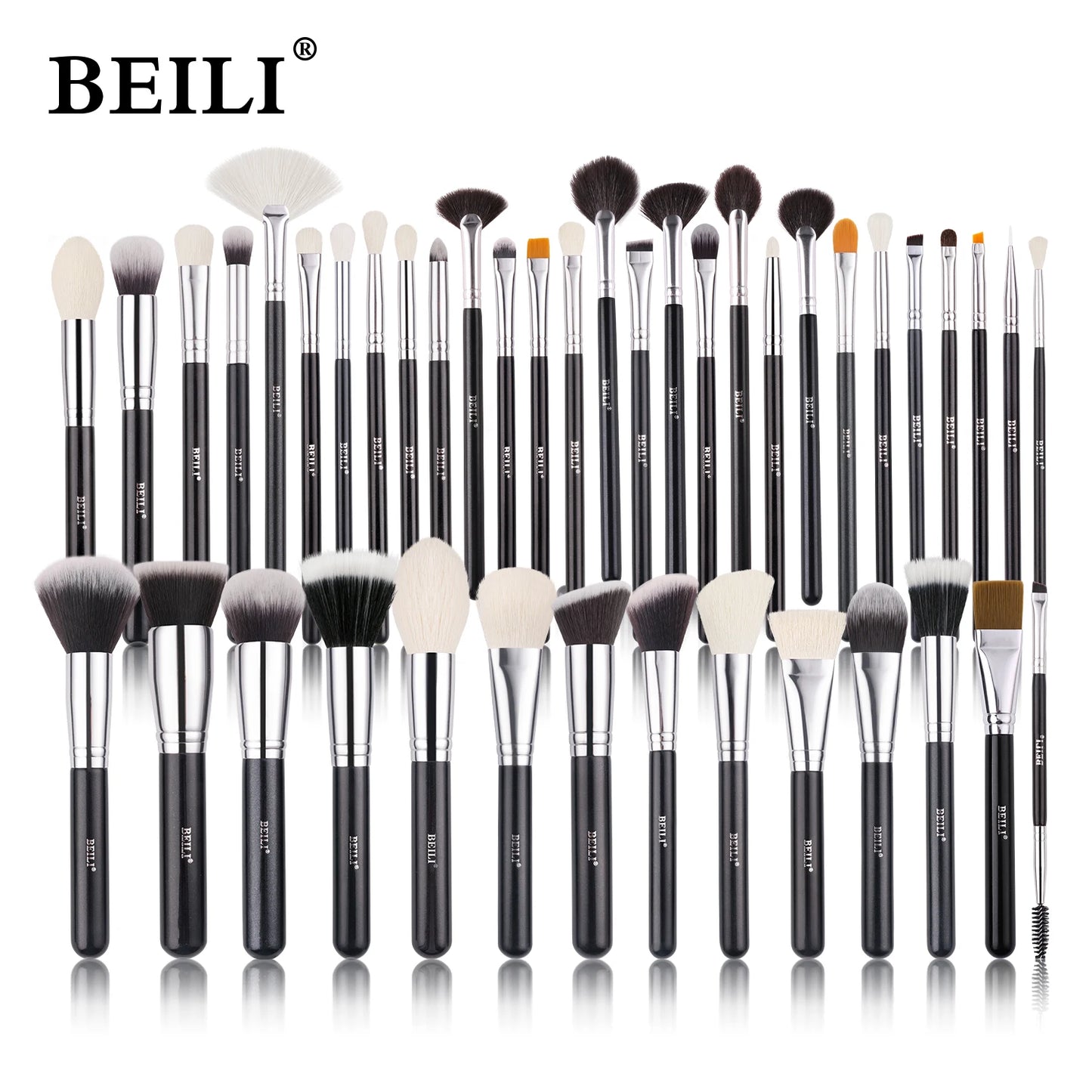 BEILI Professional Black Makeup Brushes Set - Natural Goat Hair, Synthetic Hair, 30-Piece Kit - Premium makeup brush set from Lizard Vigilante - Just $35.99! Shop now at Lizard Vigilante