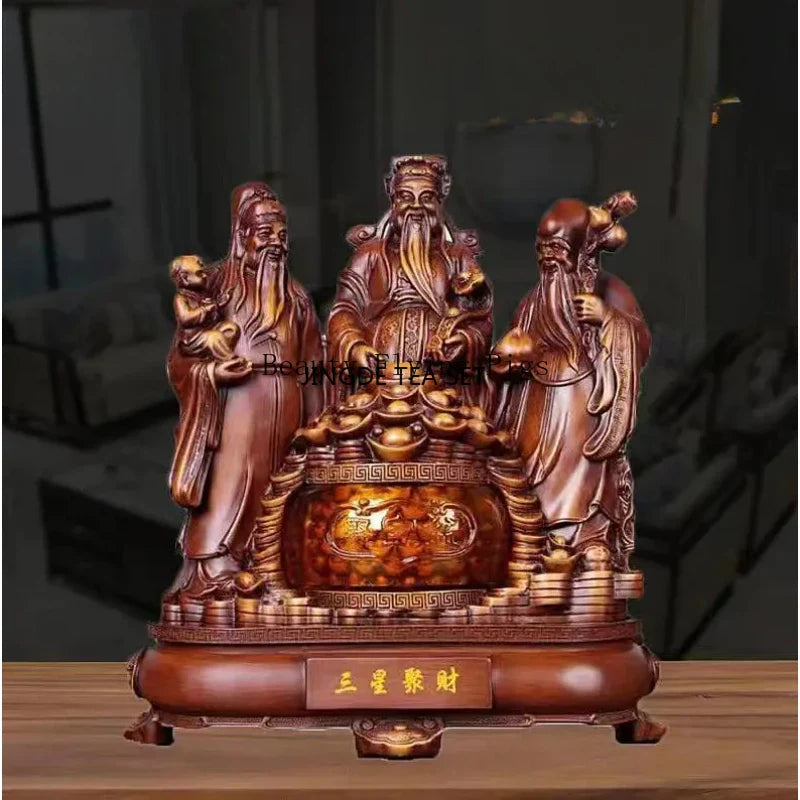 Fortune three-star Feng Shui statue Fu Lu Shou home decoration living room decoration business gifts