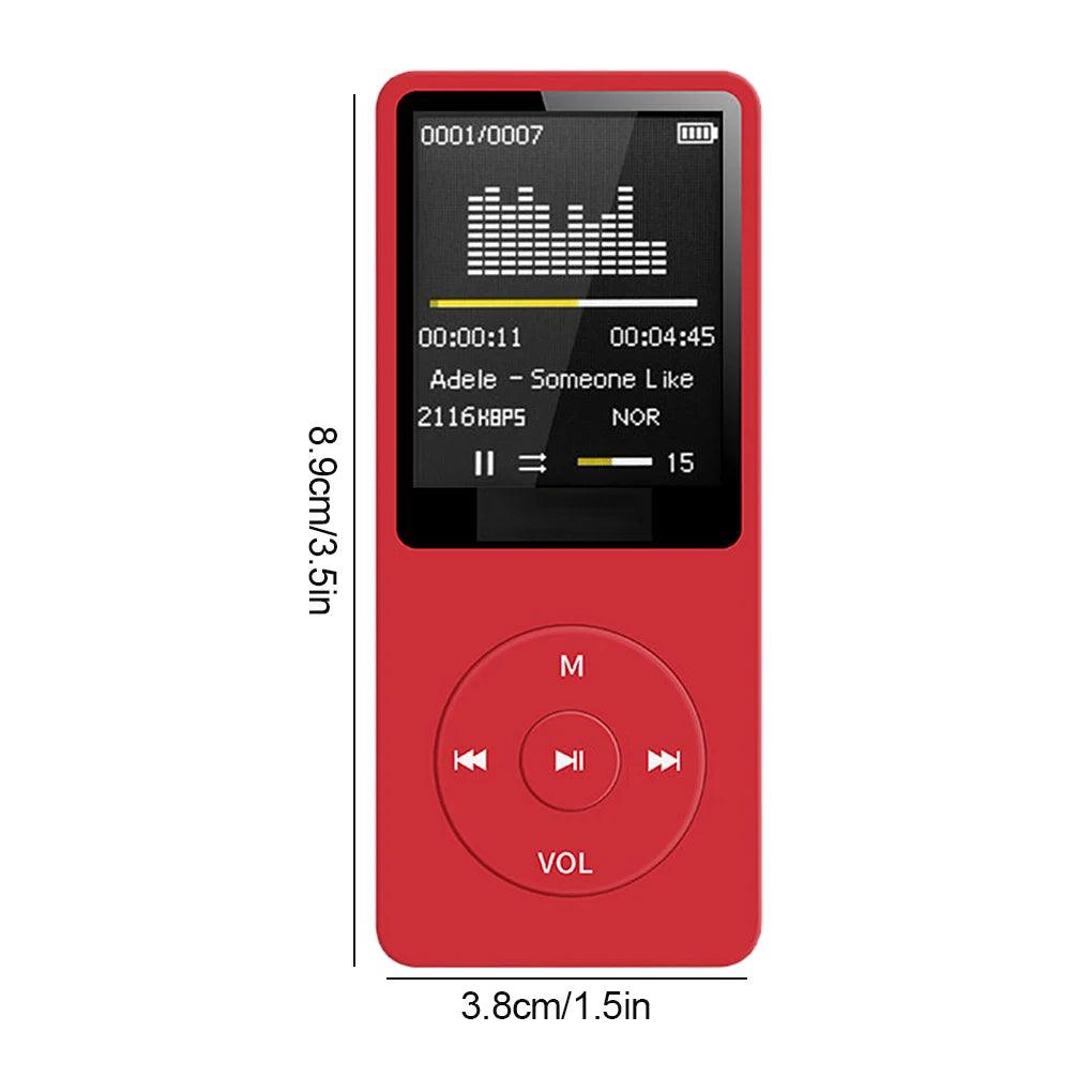 MP3 Player USB Charging Record Digital Display Screen Media Lossless MP4 Wav Portable Pocket Sports Running Walking Music Play - Lizard Vigilante