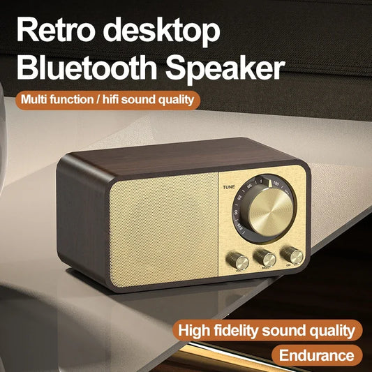Nostalgic Bluetooth Speaker Bluetooth Sound Retro Classic Speaker Retro Radio Wireless Bluetooth 5.0 Wooden Portable Subwoofer