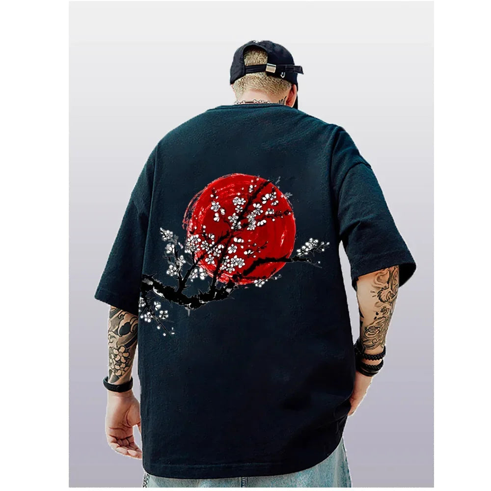 DEATHBLOSSOM 3D Oversized Street T-Shirt – Heavy Print, Plum Bloom Chaos, Japanese Rock Show Vibe for Daily Destruction - Premium tee from dsers - Just $32.22! Shop now at Lizard Vigilante