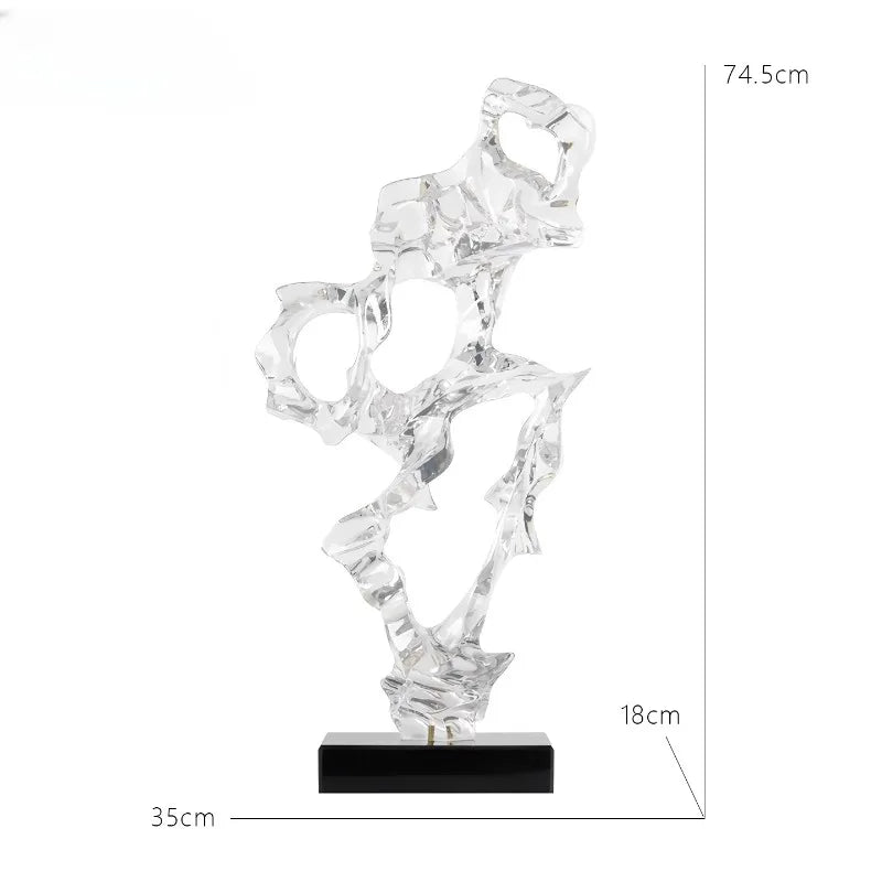 Abstract Art Sculpture Electroplating Transparent Resin Craft Model Modern Home Decor LivingRoom Office Desktop Statue Ornaments