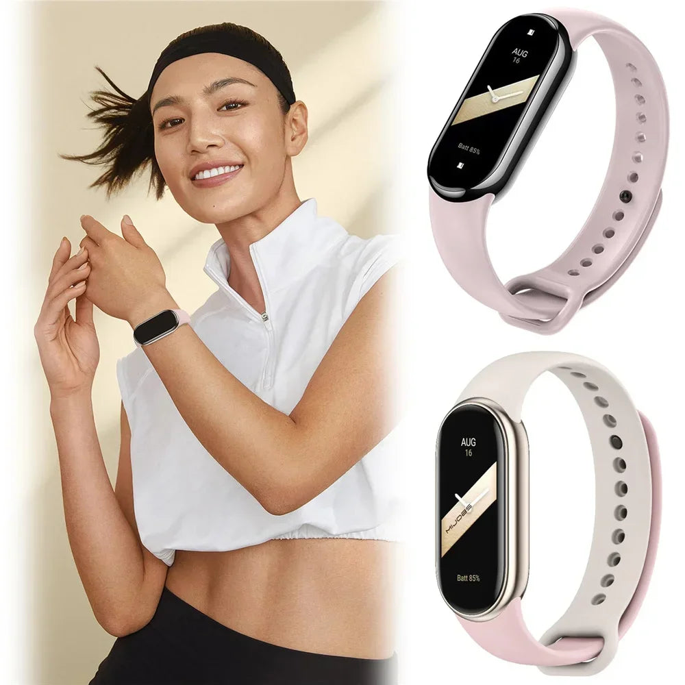Sport Watchbands For Xiaomi Mi band 8-9 NFC Replacement miband9/8 silicone Bracelet waterproof Strap smart mi band 9 Accessories