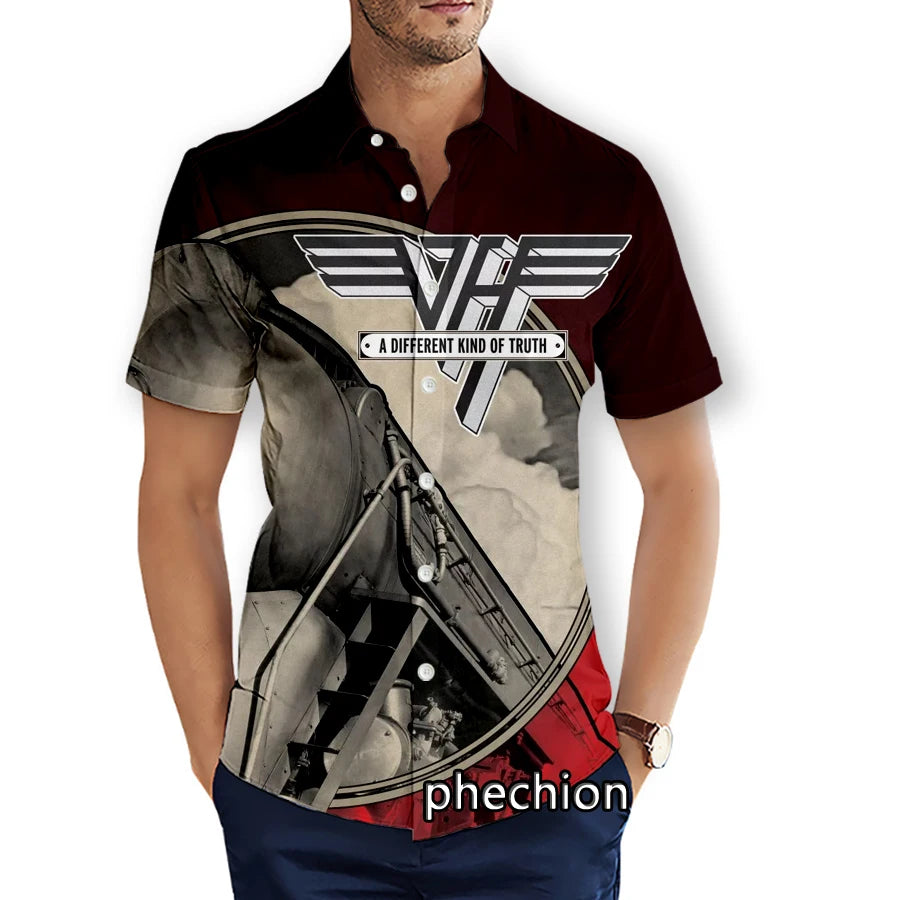 Van Halen 3D Printed Shirts Hawaiian Shirt Summer Mens Short Sleeve Beach Fashion Streetwear - Premium shirt from Lizard Vigilante - Just $38.99! Shop now at Lizard Vigilante