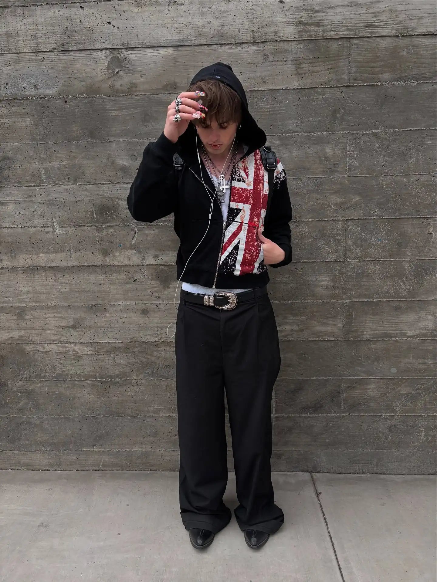 Anarchy In The Hoodie – British Flag Y2K Oversized Gothic Zip-Up Sweatshirt, Harajuku Street Chaos Edition 🇬🇧🔥