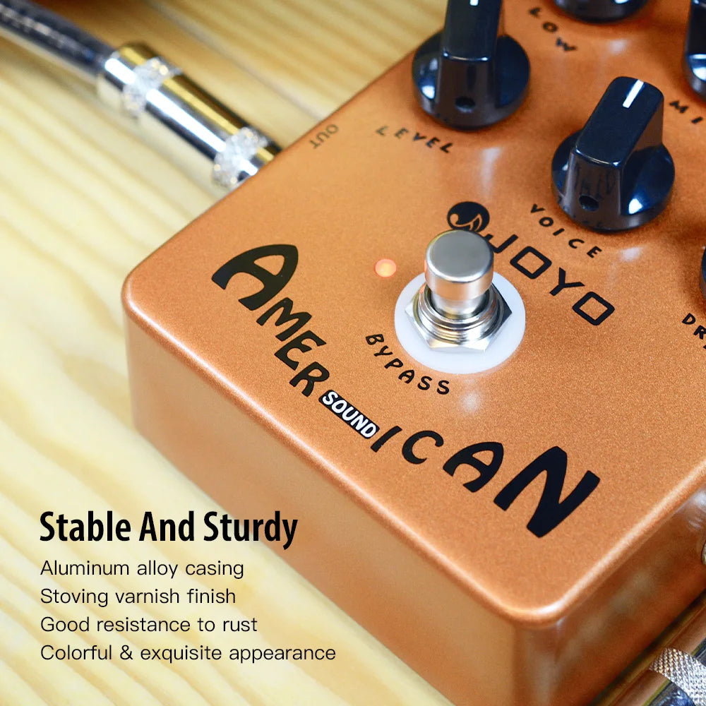 JOYO JF-14 American Riot Overdrive Pedal — Deluxe Amp Simulator for Clean-to-Chaos Tone Control & Vintage Rock Voltage