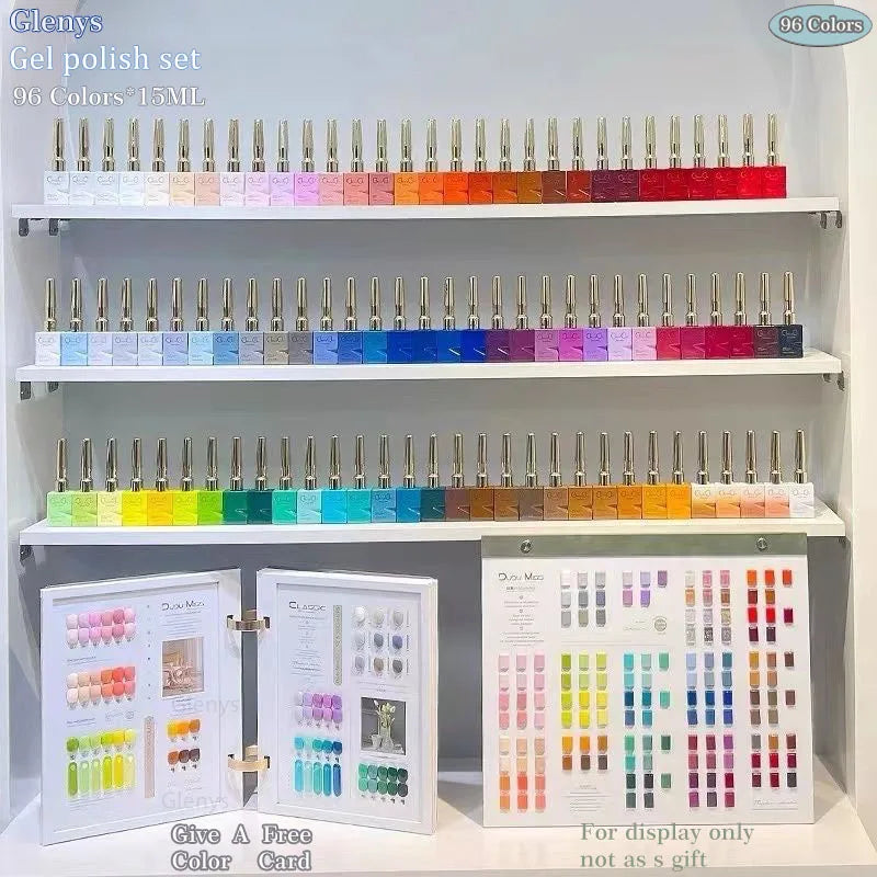 Glenys Painted Ya 96 Color nail polish Gel All Seasons Semi Permanent Soaking gel UV LED Nail Salon Nail Art Clearcoat Set 15ml