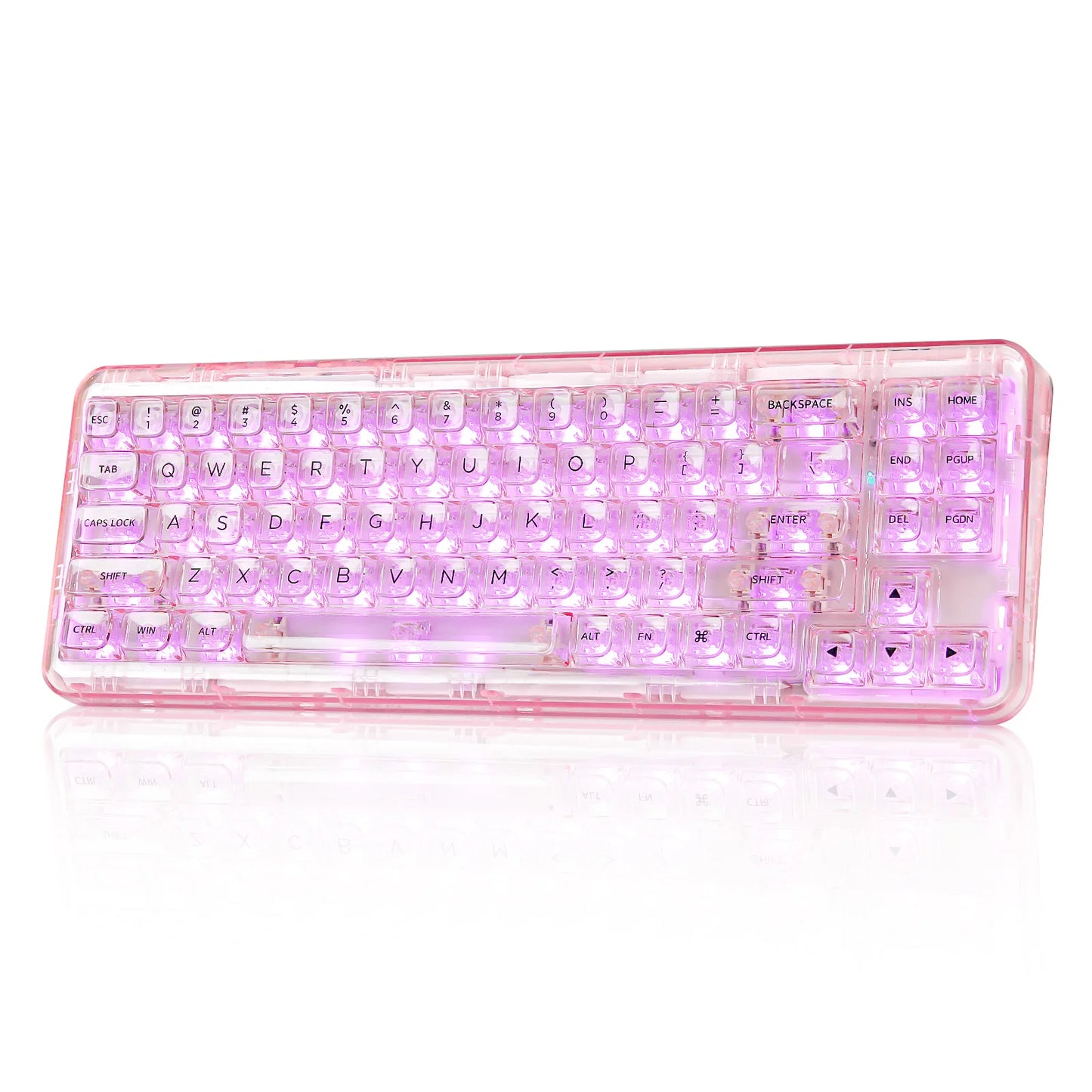 YUNZII X71 Transparent RGB Mechanical Keyboard — 68% Gasket-Mounted Ghost Machine with Hot-Swap Crystal Switches & 3-Mode Wireless Fury