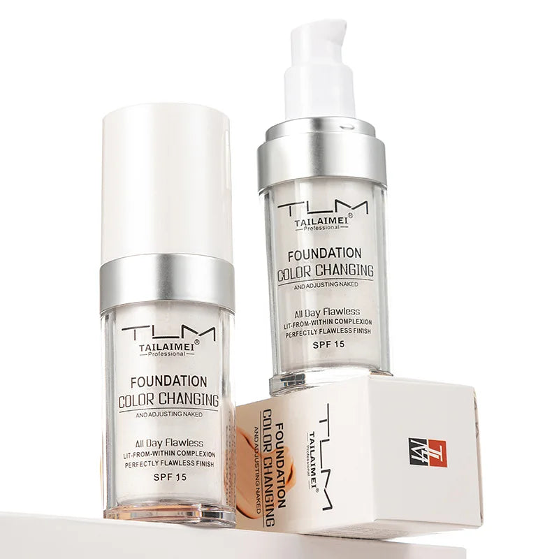 TLM Foundation Color Changing Mike Makeup For Full Coverage Blush Cream Brightening Moisturizing Longlasting Non-flading Makeup