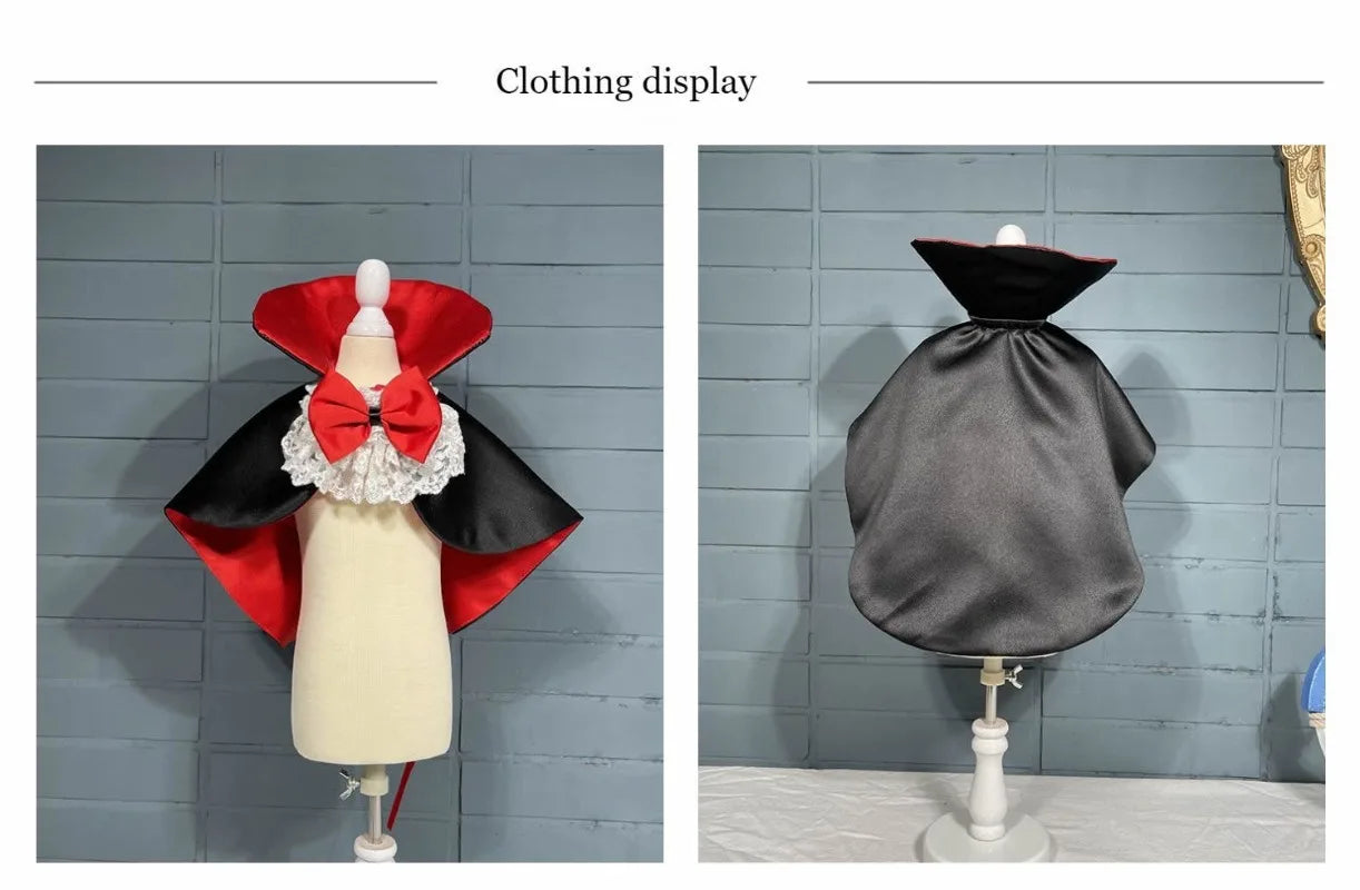 Halloween Pet Costumes Cosplay Vampire Cloak For Small Dog Cat Kitten Puppy Dress Kawaii Pet Clothes Cat Accessoties Gift