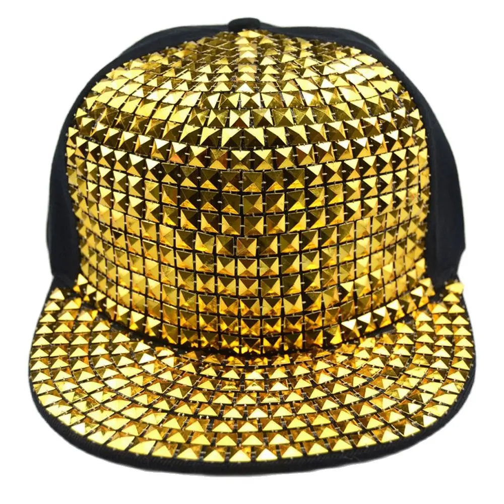 Adjustable Straps Sequins Snapback Hat – Bling Flat Bill Baseball Cap for Punk Rock, Hip Hop, and Streetwear - Premium hat from Lizard Vigilante - Just $26.66! Shop now at Lizard Vigilante