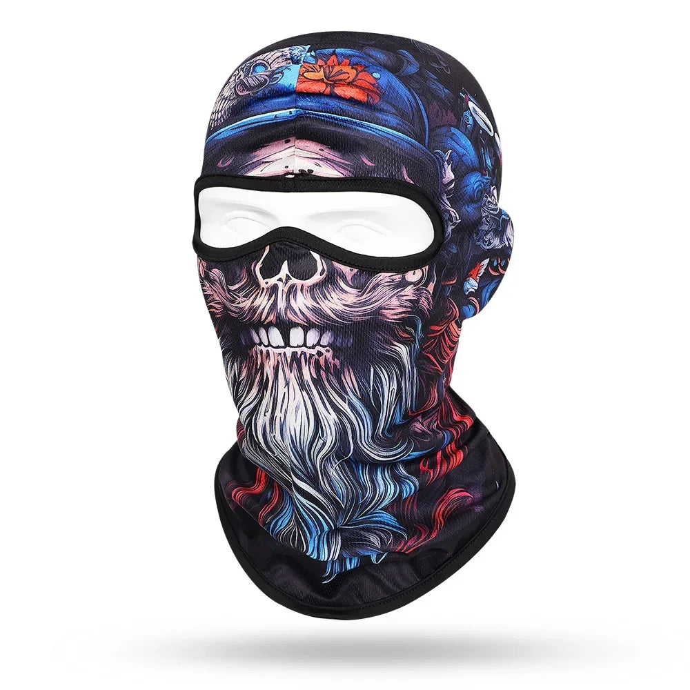 Motorcycle Balaclava Beard Print - Full Face Skull Mask for Bikers and Outdoor Enthusiasts - Premium balaclava from Lizard Vigilante - Just $14.88! Shop now at Lizard Vigilante