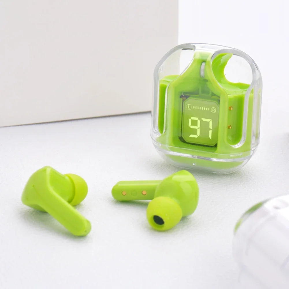 CrystalBeat Transparent Noise-Canceling Earbuds – Sleek Digital Display Case, High-Fidelity Sound, Wireless Freedom for Sports & Work - Premium earbuds from Lizard Vigilante - Just $18.88! Shop now at Lizard Vigilante