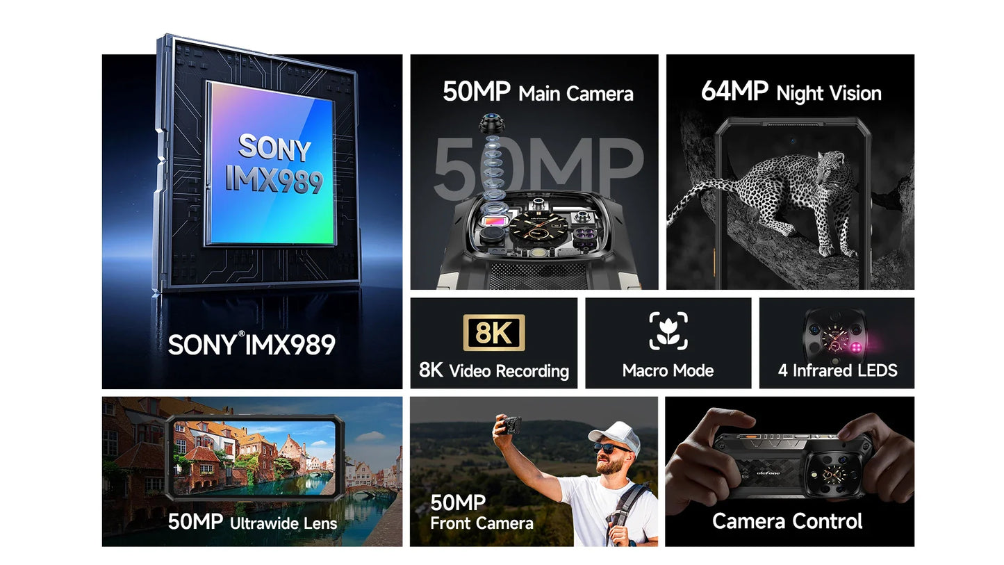 Ulefone Armor 28 Ultra 5G AI Thermal Imaging Rugged Phone Dimensity 9300+ 1TB ROM 32GB RAM Android Smartphone AMOLED Mobile